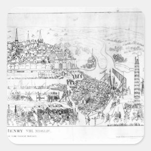 The Siege of Boulogne by King Henry VIII Square Sticker