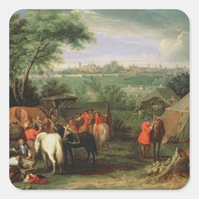 The Siege of Tournai by Louis XIV Square Sticker (Front)