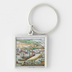 The Siege of Tunis or La Goulette by Charles V Key Ring