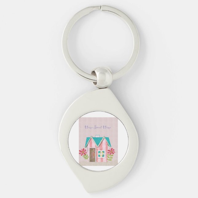 The Signature Whimsy (Pink & Teal) Key Ring (Front)