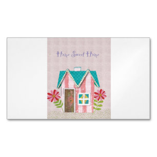 The Signature Whimsy (Pink & Teal) Magnetic Business Card
