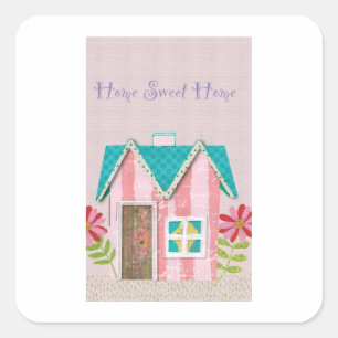 The Signature Whimsy (Pink & Teal) Square Sticker