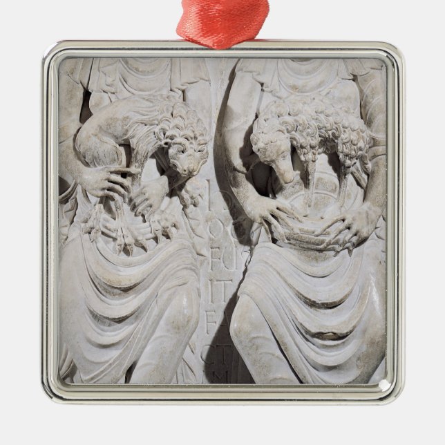 The signs of Leo and Aries Metal Tree Decoration (Front)