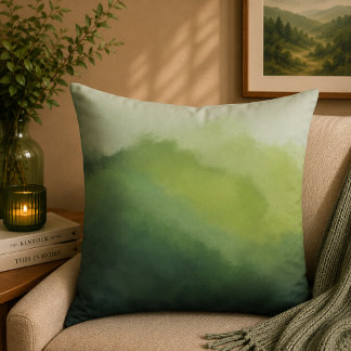 The Silence Beneath Green Hills Cushion