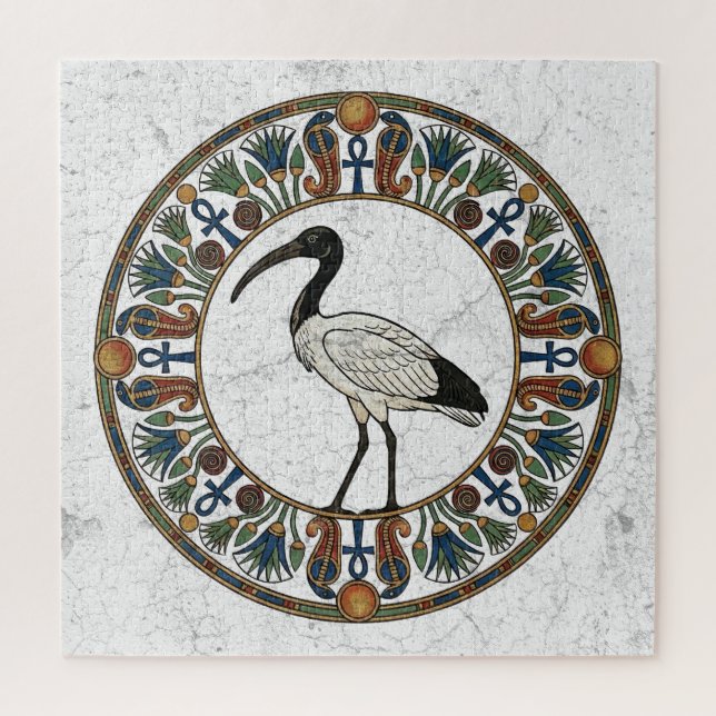 The Silence of Knowledge: Sacred Ibis of Thoth Jigsaw Puzzle (Vertical)