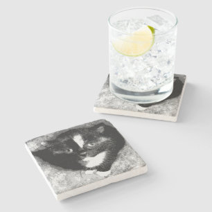 The Silent Observer Stone Coaster