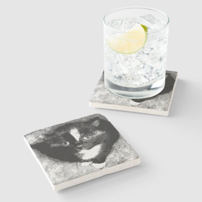 The Silent Observer  Stone Coaster (Side)
