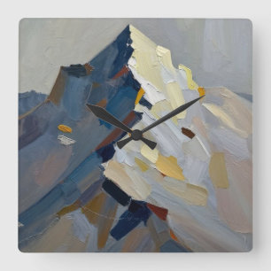 The Silent Sentinel: Geometric Fractures Square Wall Clock