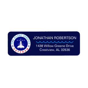 The Silent Service Veteran elegant customisable Return Address Label