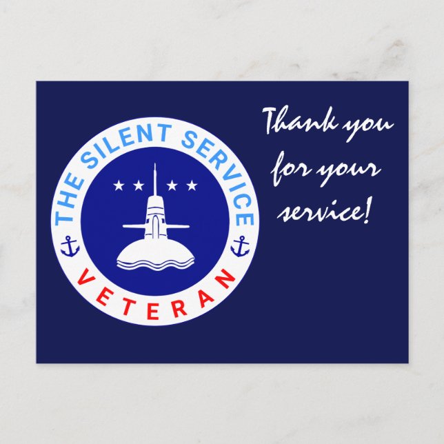 The Silent Service Veteran elegant Postcard (Front)