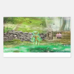 The Silent Visitor Rectangular Sticker