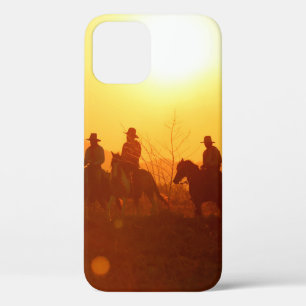 The silhouette of rider as cowboy outfit costume w iPhone 12 case