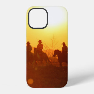 The silhouette of rider as cowboy outfit costume w iPhone 12 case