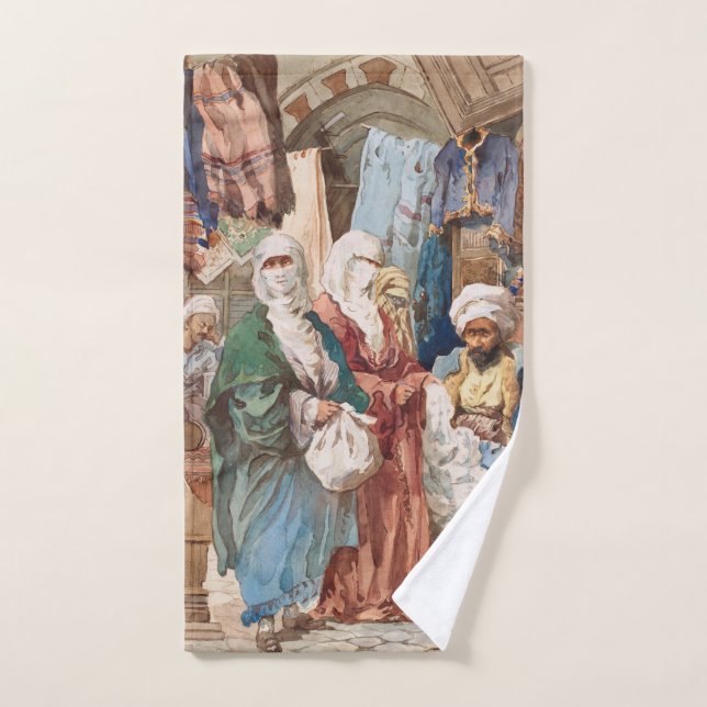 “The Silk Bazaar” art hand towel (Hand Towel)