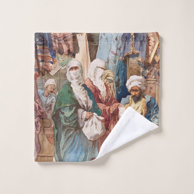 “The Silk Bazaar” art wash cloth (Wash Cloth)