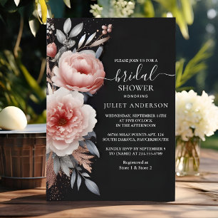 The Silk Pink Boho Peony Dusty Rose Bridal Shower Invitation