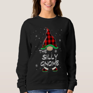 The Silly Gnome Red Buffalo Plaid Christmas Pajama Sweatshirt