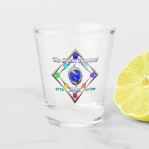 The Silver Dolphins Saga Of Life and Love Logo Shot Glass