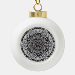 The Silver Fractal Garden Ceramic Ball Christmas Ornament
