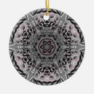 The Silver Fractal Garden Ceramic Ornament