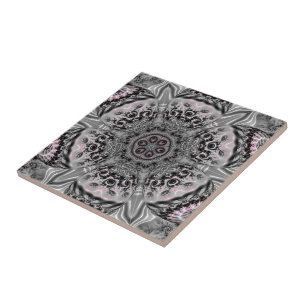The Silver Fractal Garden Ceramic Tile