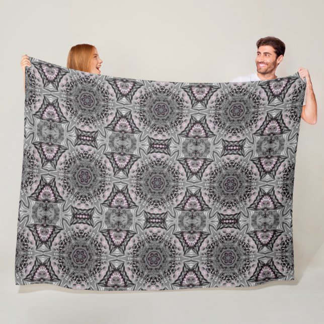 The Silver Fractal Garden Fleece Blanket (In Situ)
