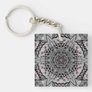 The Silver Fractal Garden Key Ring