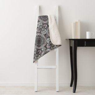 The Silver Fractal Garden Sherpa Blanket