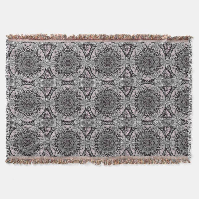 The Silver Fractal Garden Throw Blanket (Front)