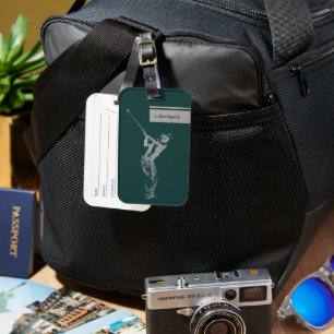 The silver golfer  luggage tag