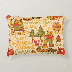 The Silver Wood Camp,cute characters seamless patt Decorative Cushion