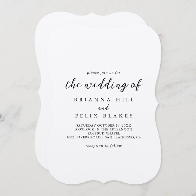 The Simple Classic Kraft Wedding Of Invitation (Front/Back)