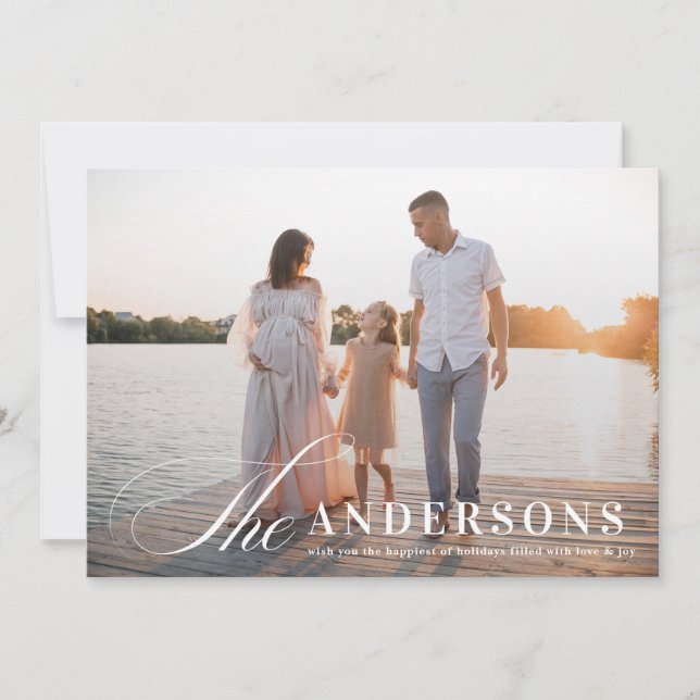  The Simple Elegant Christmas Photo Holiday Card (Front)