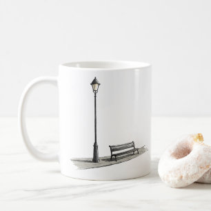 The Simple Street Lamp And Inviting Bench Coffee Mug