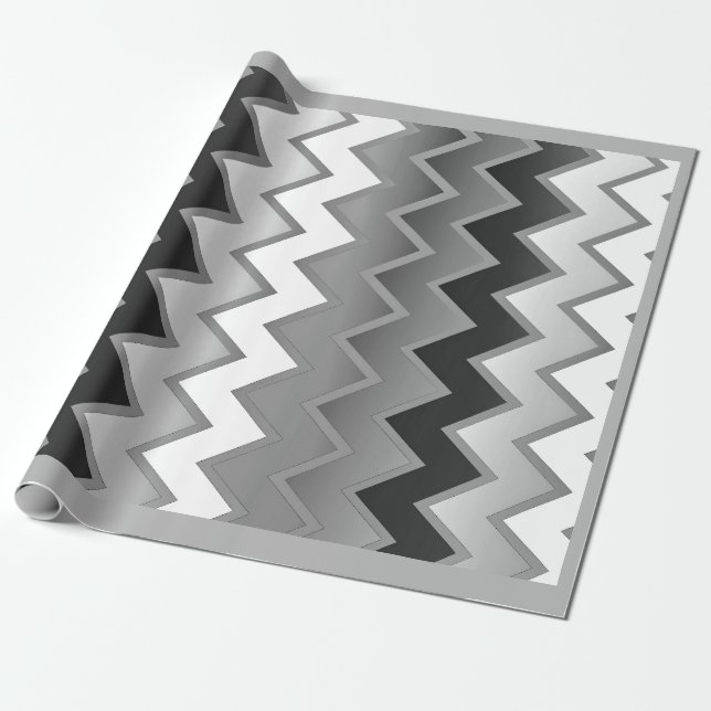 The Simply ZigZag -Monochrome Wrapping Paper (Unrolled)