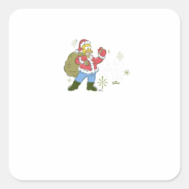 The Simpsons Christmas Tis The Jelly Season Square Sticker (Front)