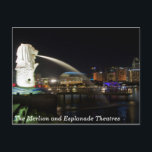 The Singapore Merlion and Esplanade Theatres Postcard<br><div class="desc">The Singapore Merlion and Esplanade Theatres</div>