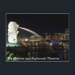 The Singapore Merlion and Esplanade Theatres Postcard<br><div class="desc">The Singapore Merlion and Esplanade Theatres</div>