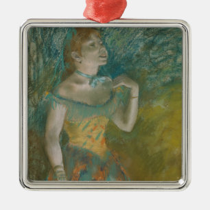 The Singer in Green Metal Ornament