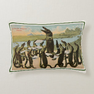 The Singing Alligators Postcard Decorative Cushion