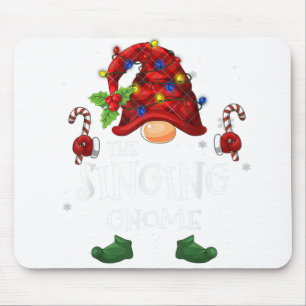 The Singing Gnome Buffalo Plaid Christmas Tree Lig Mouse Pad