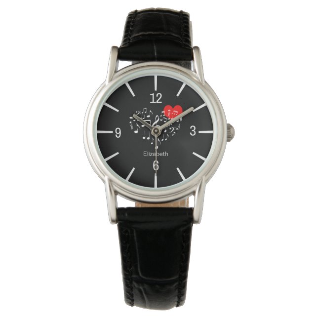 The Singing Heart romantic funny customisable Watch (Front)