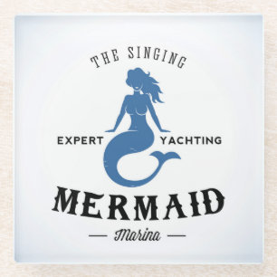The Singing Mermaid Poster Glass Coaster