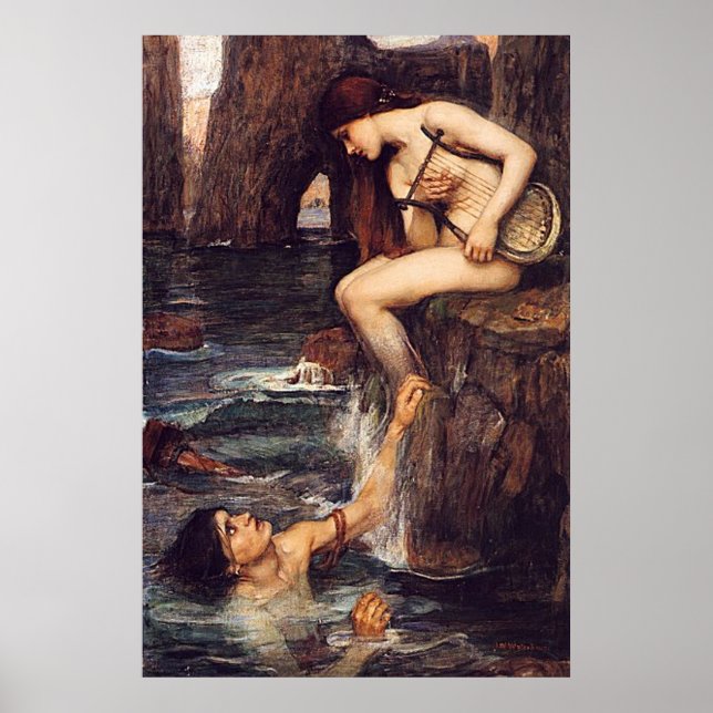 The Siren, by John William Waterhouse - circa 1900 Poster (Front)