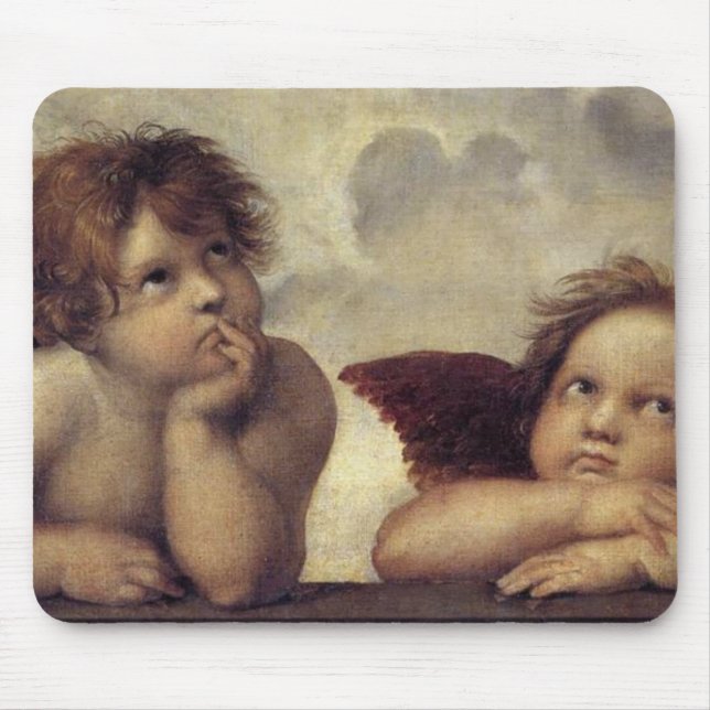 The Sistine Madonna (detail) Mouse Pad (Front)