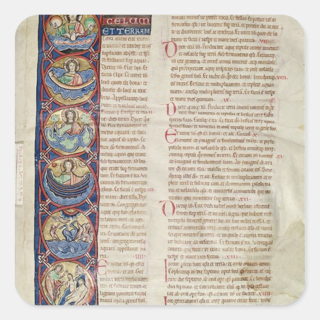 The Six Days of the Creation Square Sticker (Front)