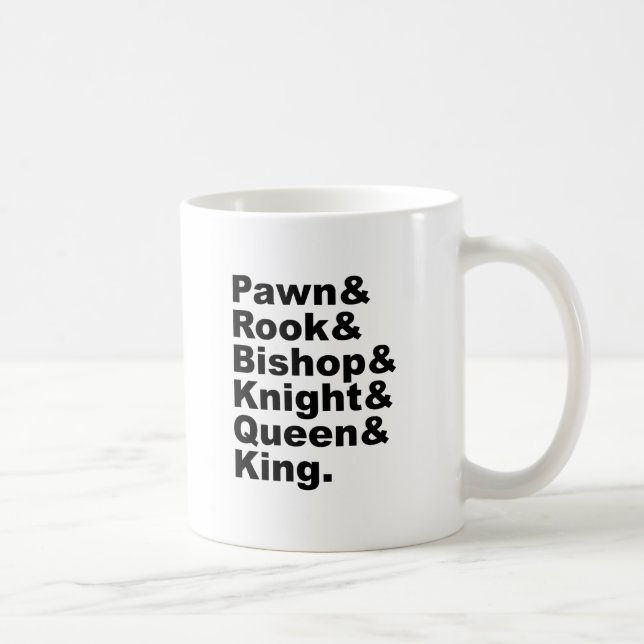 The Six Pieces From The Game Called Chess Coffee Mug (Right)