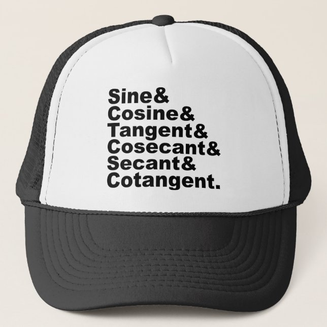 The Six Trigonometric Functions of Trigonometry Trucker Hat (Front)