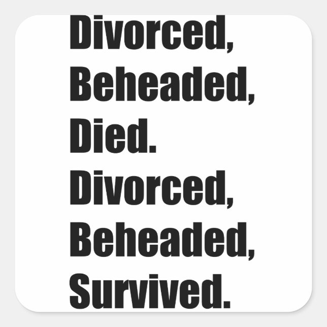 The Six Wives of Henry VIII Square Sticker (Front)