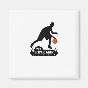 The Sixth Man Basketball Silhouette Magnet